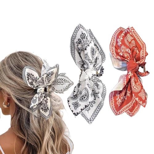 MAYCREATE® Bow Hair Clips - 2PCS Big Black White Bows for Women Girls, Butterfly Styling Clips for Thick Hair MAYCREATE® Bow Hair Clips - 2PCS Big Black White Bows for Women Girls, Butterfly Styling Clips for Thick Hair